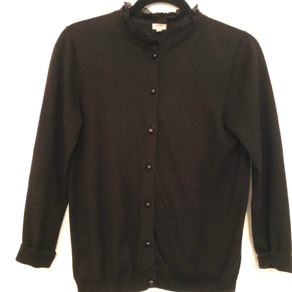J. Crew black cotton cardigan size Small